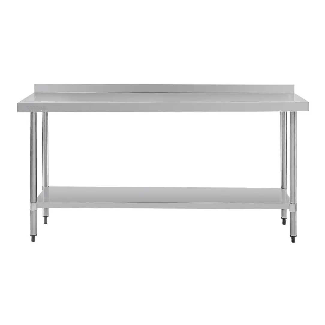 Table de préparation avec rebord en acier inoxydable Vogue 1800 x 600mm