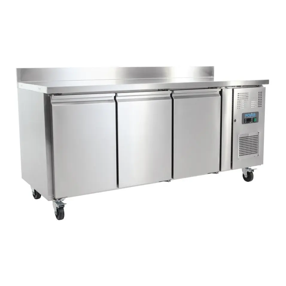 Table réfrigérée positive 3 portes Polar Série U avec dosseret 417L