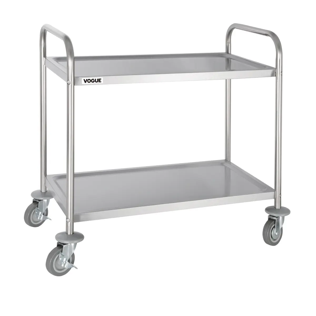 Chariot de débarrassage en acier inoxydable Vogue 2 niveaux