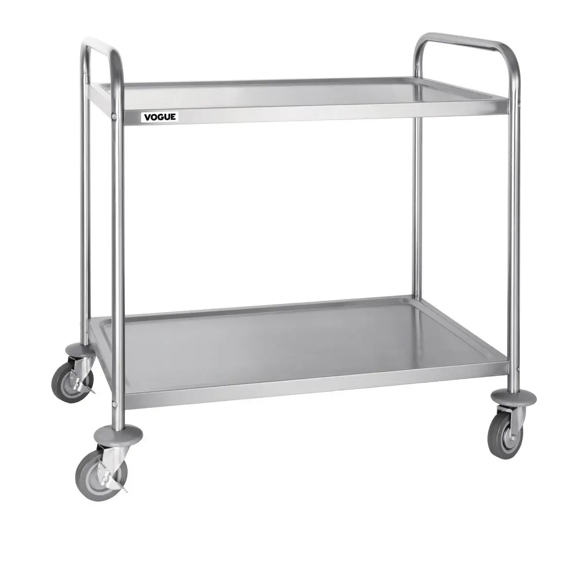 Grand chariot de débarrassage en acier inoxydable Vogue 2 niveaux