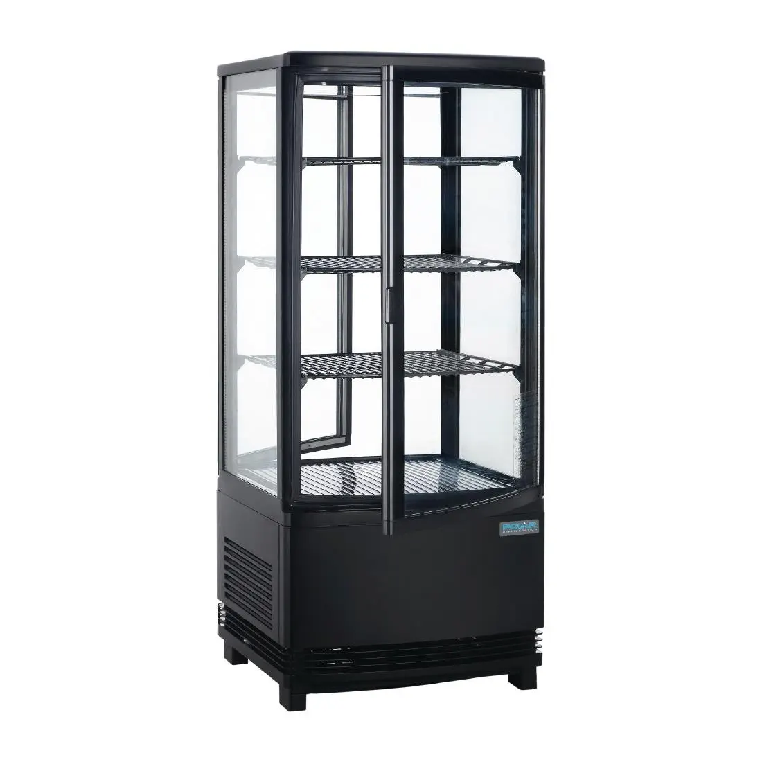 Vitrine réfrigérée porte incurvée économe en énergie Polar série C noire 86L