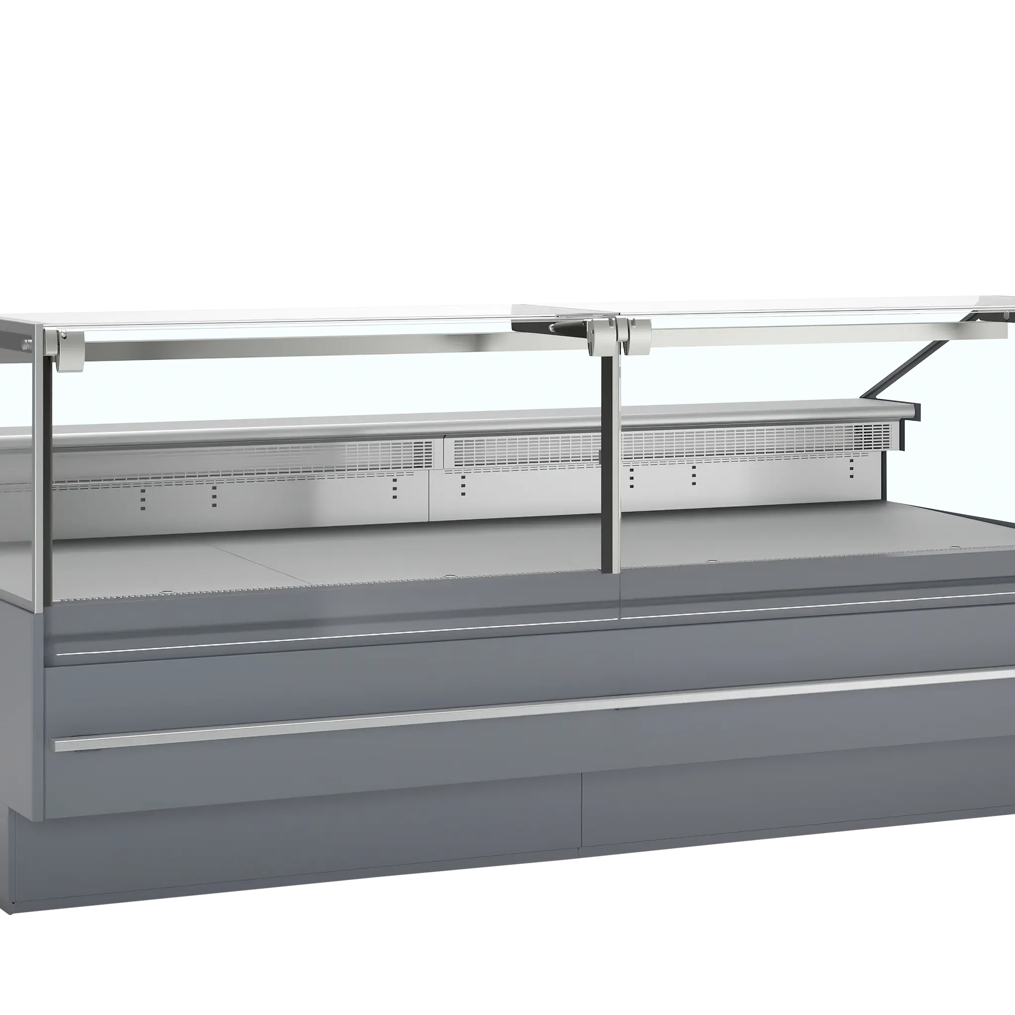 Comptoir vitrine premium profondeur 900 mm - Longueur 2500 mm