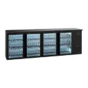 Arrière bar réfrigéré anthracite 4 portes vitrées