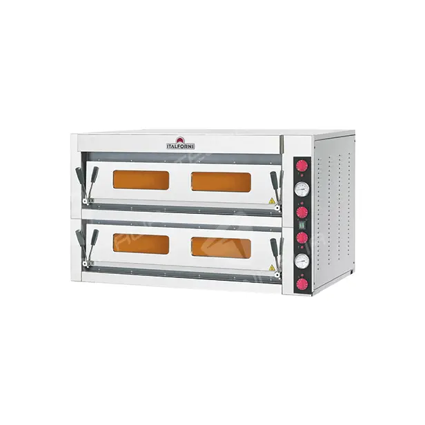 Four a pizza électrique gamme TK 6 pizzas en profondeur diam.33mm 2 niveaux sole pierre réfractaire 