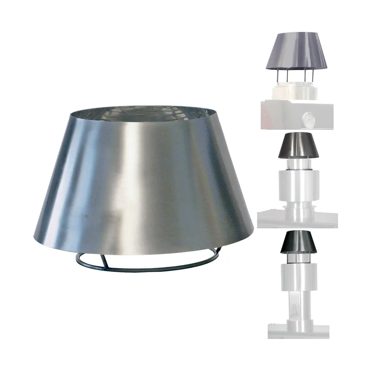 Chapeau cheminée inox (CBQ-060 & CBQ-075)