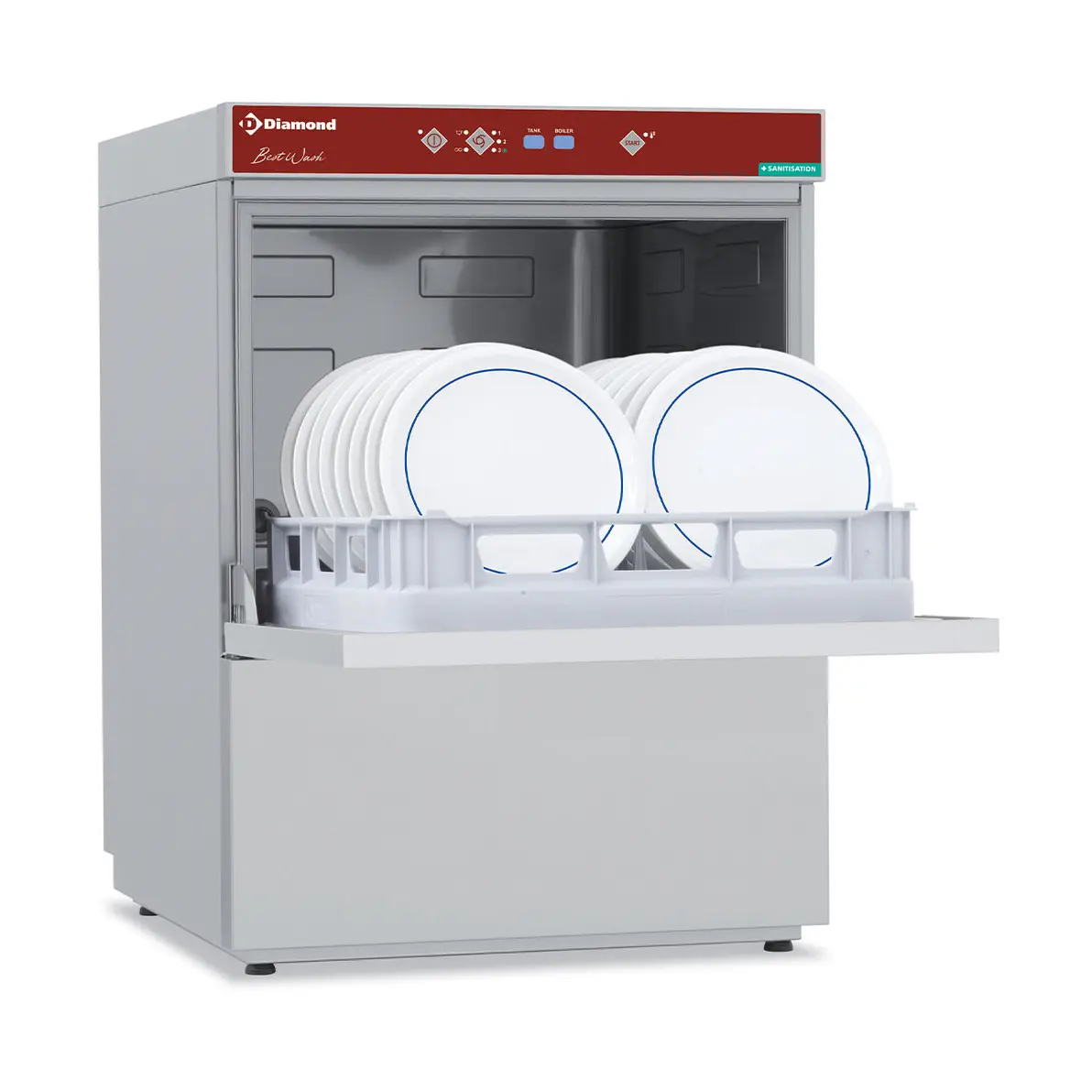 Lave-vaisselle, panier 500x500 mm "Full Hygiene", avec adoucisseur continu