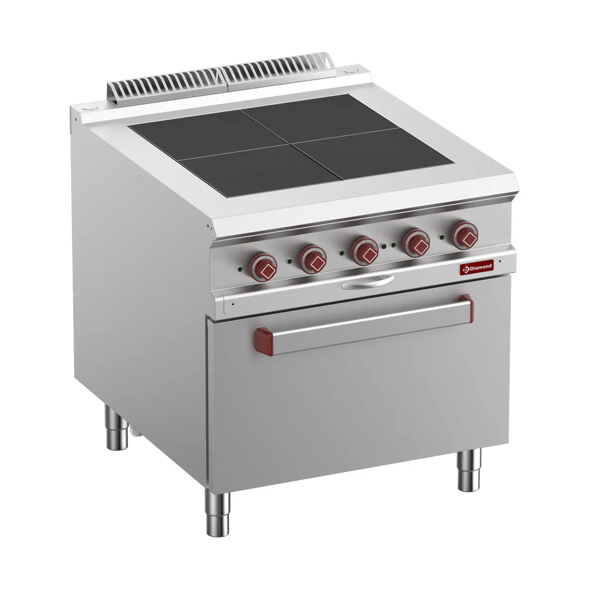 Fourneau électrique 4 plaques affleurantes, four GN 2/1