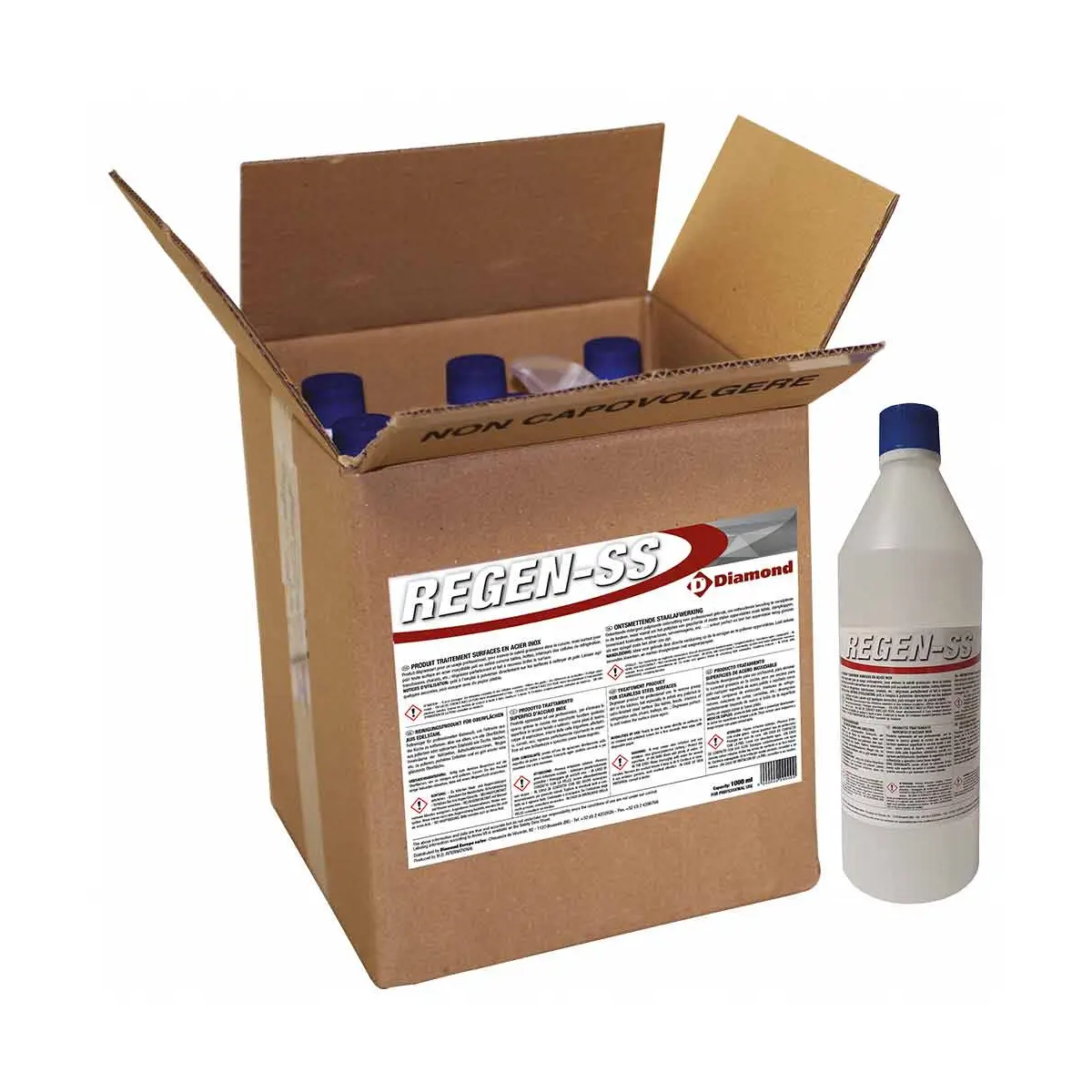 Produit traitement surface en acier inox 9  FL. x 1 KG