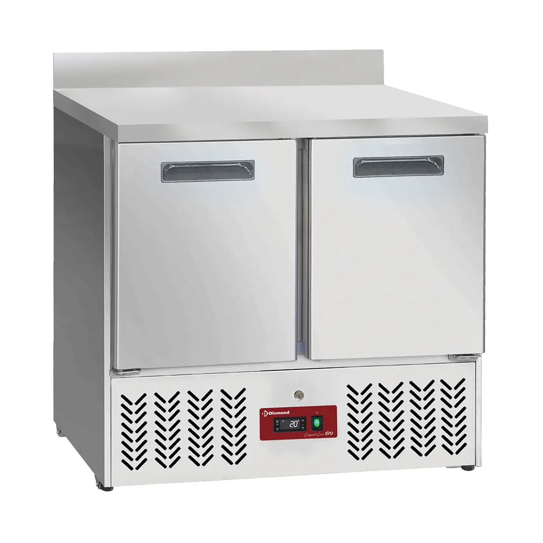 Table frigorifique 2 portes GN 1/1, avec dosseret