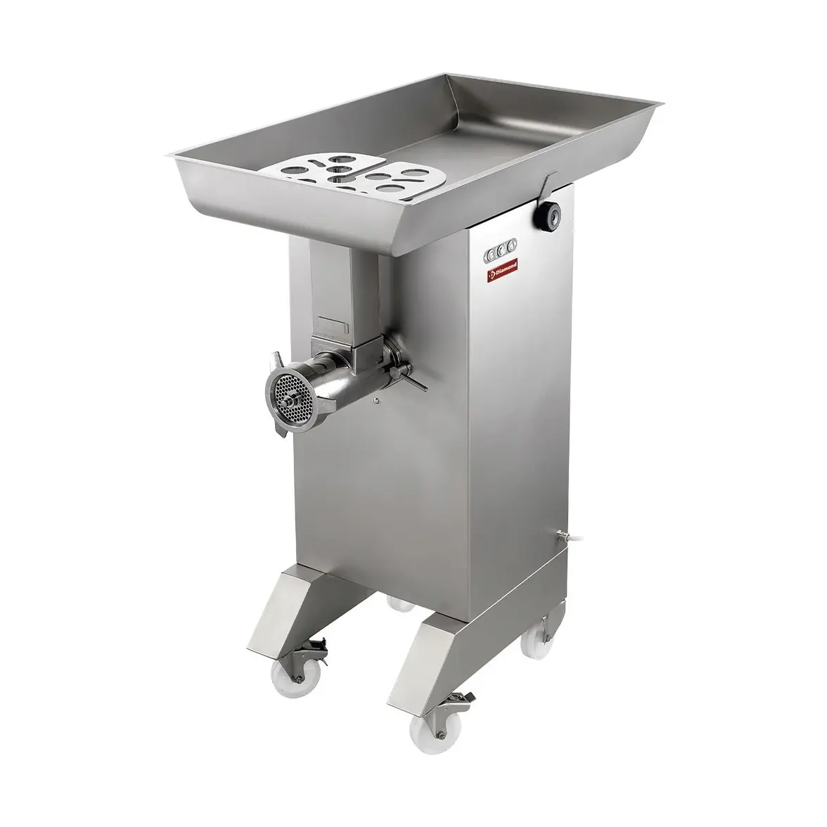 Hachoir en inox N° 32, Ø 4.5 mm, 700 kg/h, sur roues