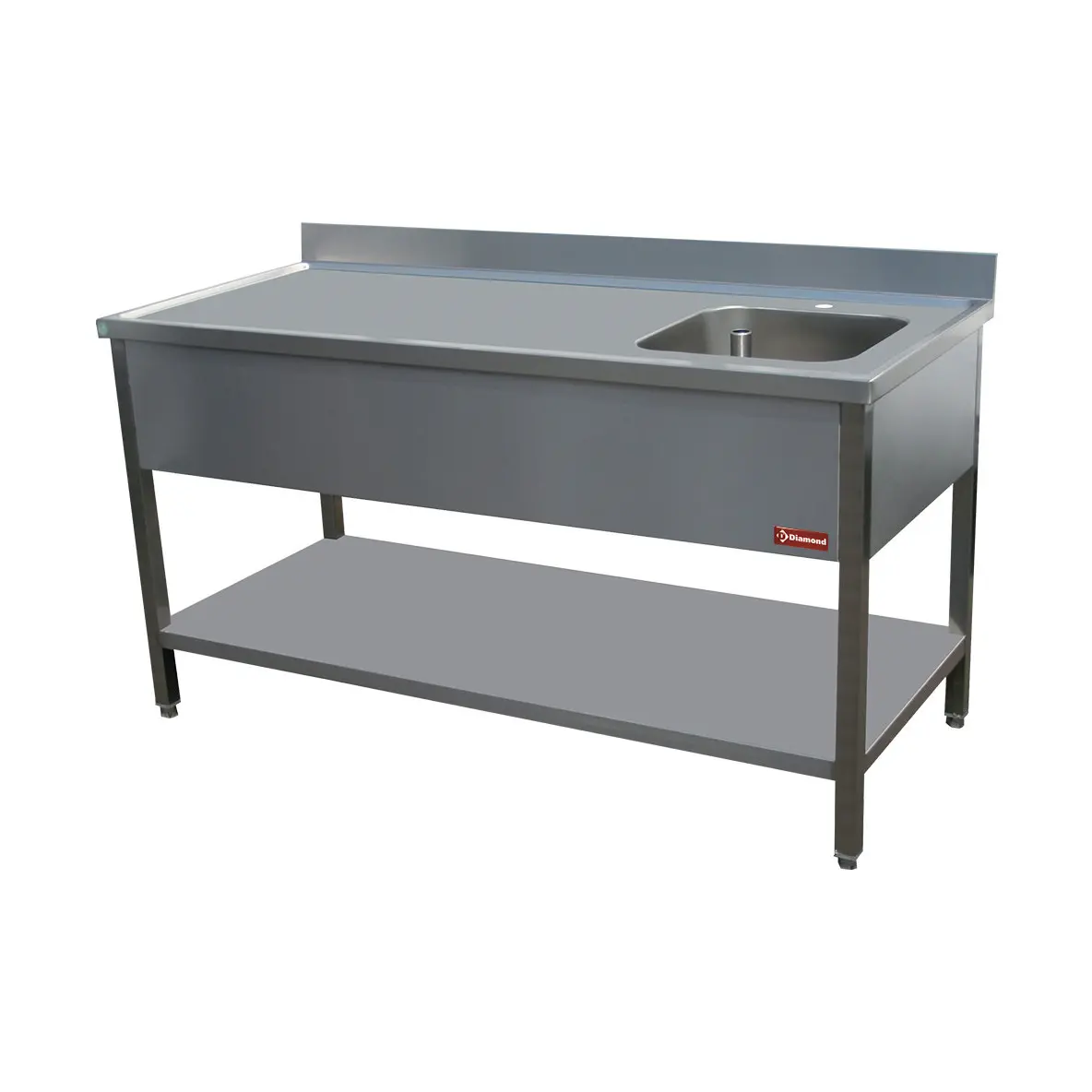 Table de chef 1 cuve droite 400X400XH275     - 1400 x 700 mm