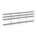 Rayonnage aluminium angle 5462x370 2000 4 niveaux
