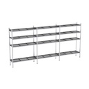 Rayonnage aluminium 4145x370 1700 4 niveaux