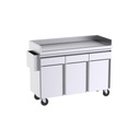Meuble d'appui pour terrasse avec bavettes latérales 1500x600x1100 avec portes