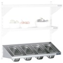 Étagère inclinée réglable 1000x400 pour 4 unités GN 1/3