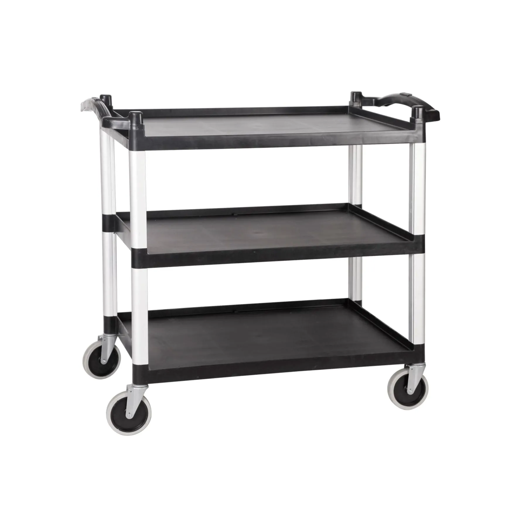 Chariot de service aluminium et polypropylène 3 étagères 825x410x850