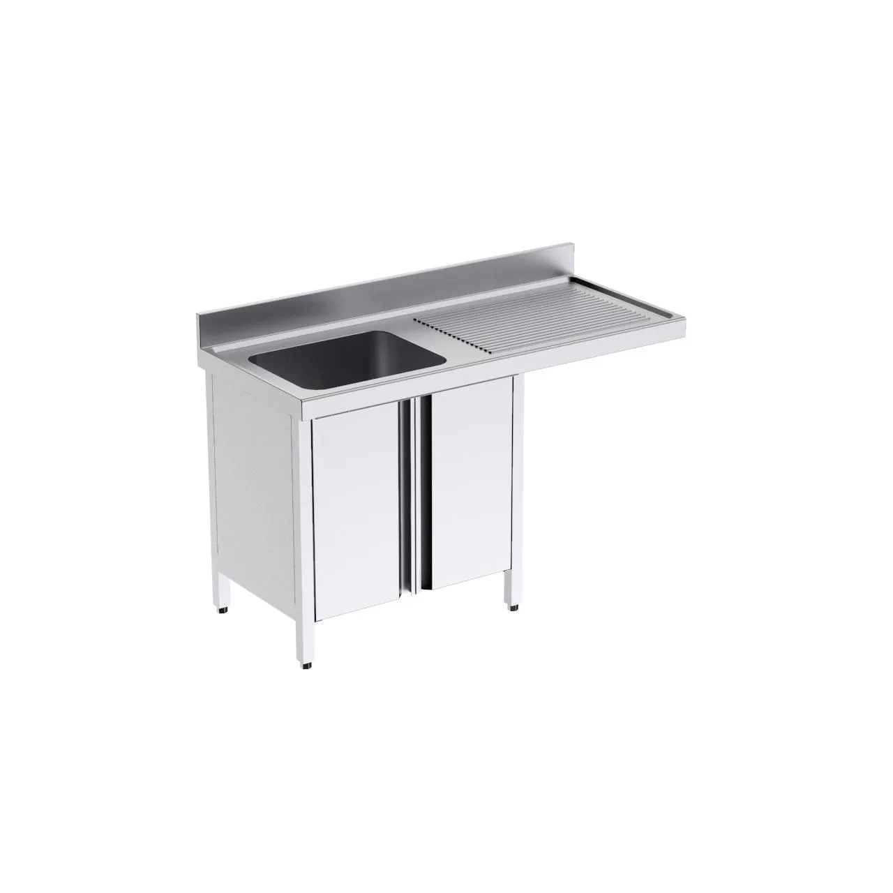 Plonge avec portes 1400x600 D et espace pour lave-vaisselle