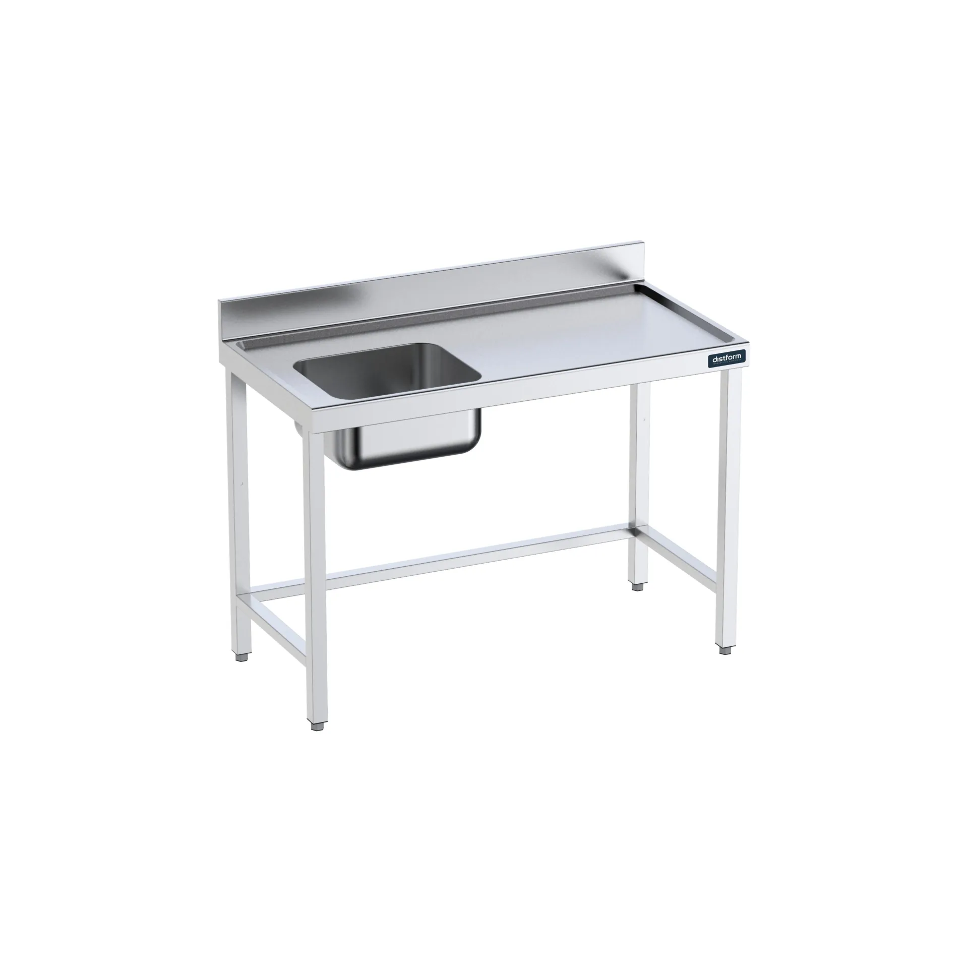 Table de 2000x700 avec bac G, bord anti-ruissellement et renforts
