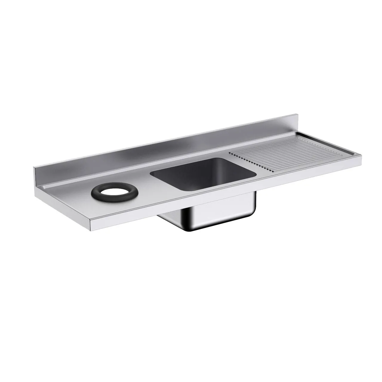 Plonge avec orifice vide-déchets 1800x700 1c/1e D 500x400x250