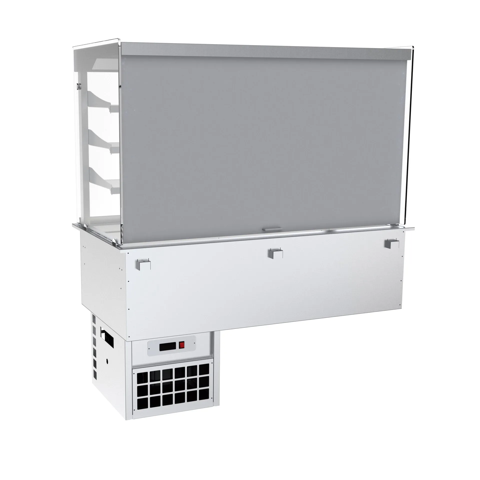 Vitrine buffet réfrigéré à paroi droite avec thermo-rideau intégré GN 3/1