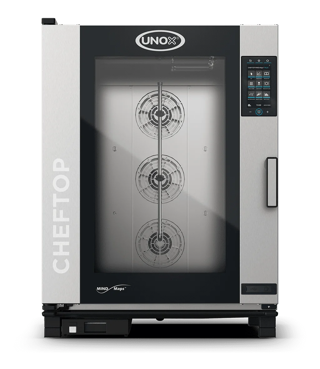 Four mixte CHEFTOP MIND.Maps™ PLUS COUNTERTOP 10 GN 2/1 Gaz Préchauffage 300°C - charnière gauche
