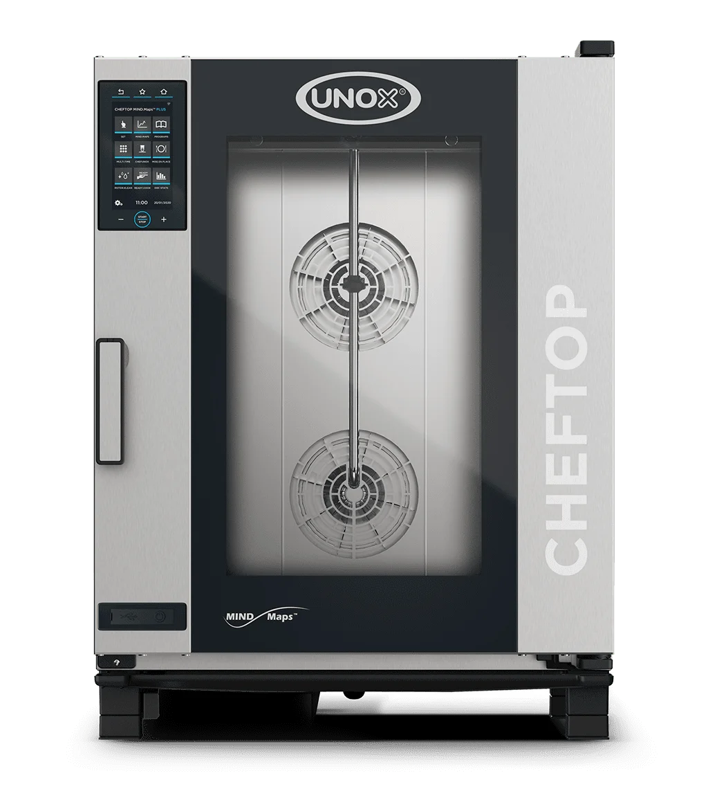 Four mixte CHEFTOP MIND.Maps™ PLUS COUNTERTOP 10 GN 1/1 Gaz Préchauffage 300°C - charnière droite