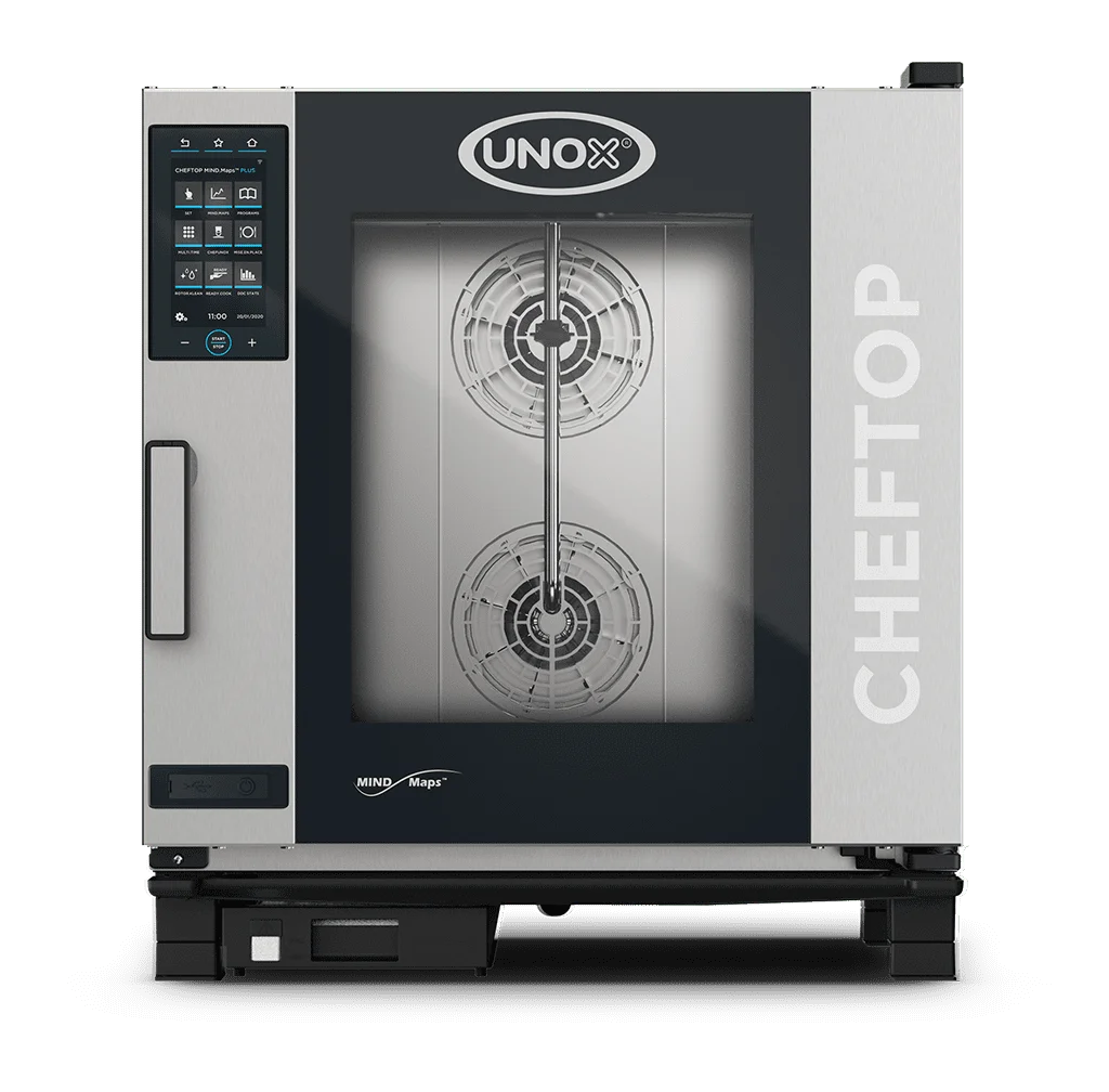 Four mixte CHEFTOP MIND.Maps™ PLUS COUNTERTOP 7 GN 1/1 Électrique Chambre inox AISI 316L + Préchauffage 300°C - charnière droite