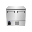 Meuble compact réfrigéré 2 portes GN1/1 - 210L - Négatif - Inox